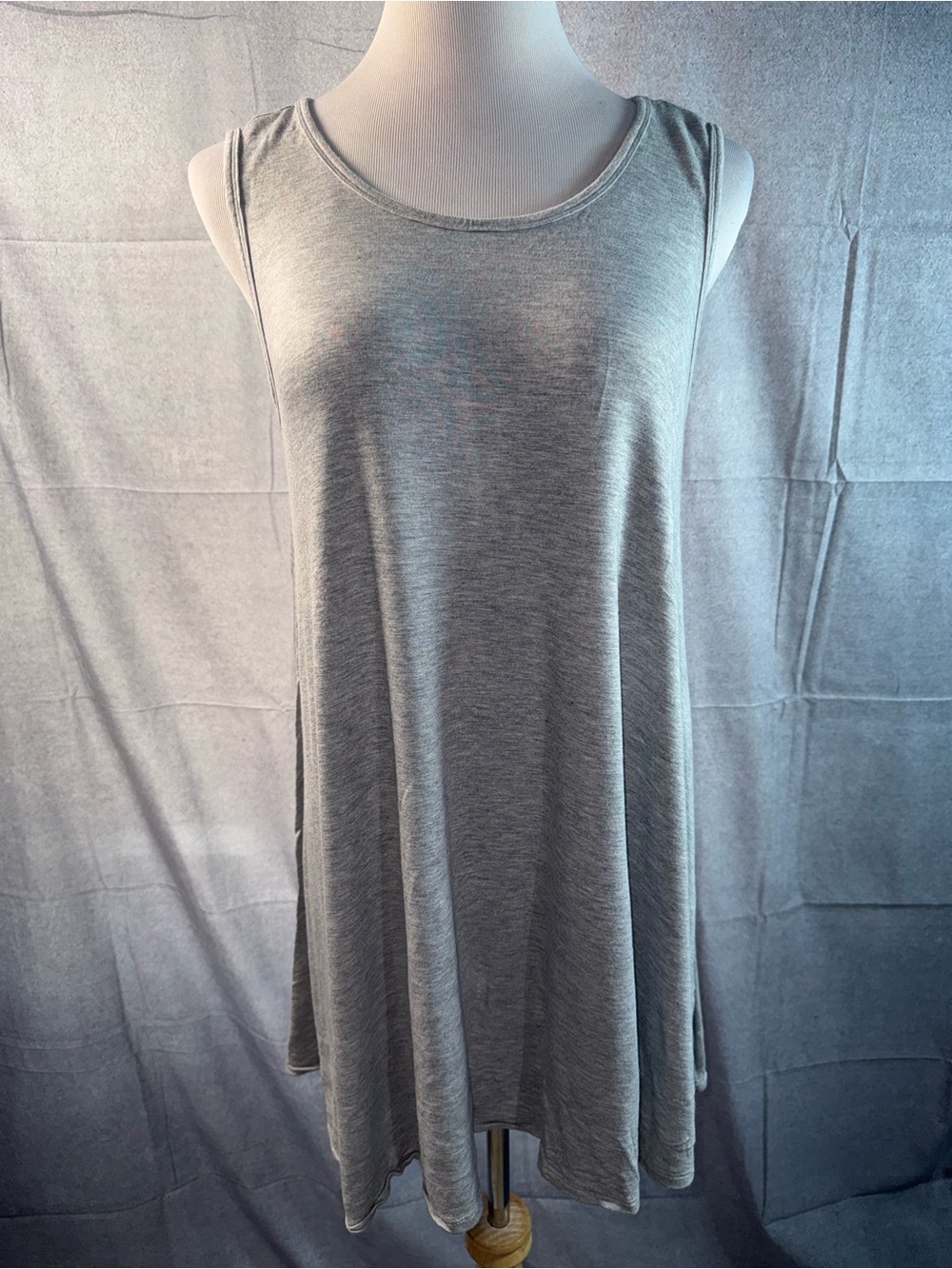 1976-Degree Light Gray Sleeveless Swing Tunic - Casual Women's Top